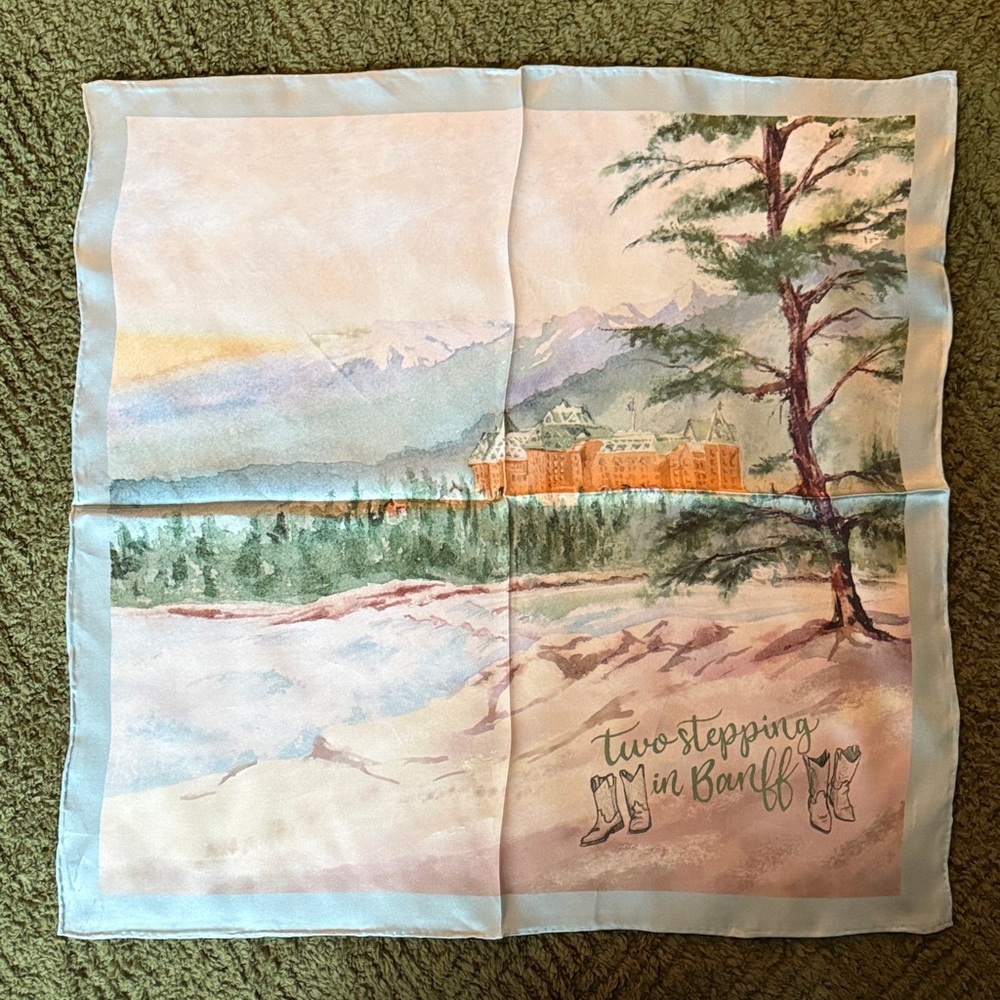 Scenic Banff Springs 100% Silk Scarf